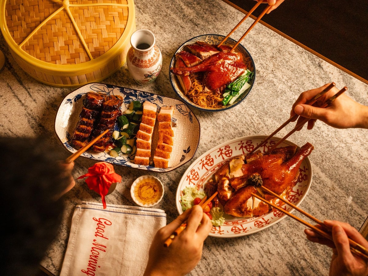 Overhead restaurant table photography for Yi Jian Zhong Qing